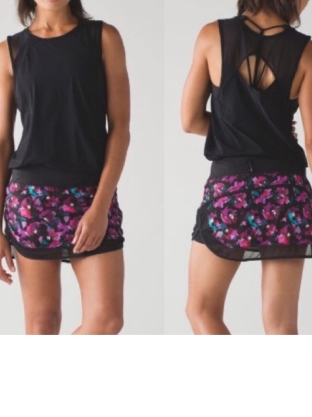 Lululemon hotty hot skirt midnight bloom size 4